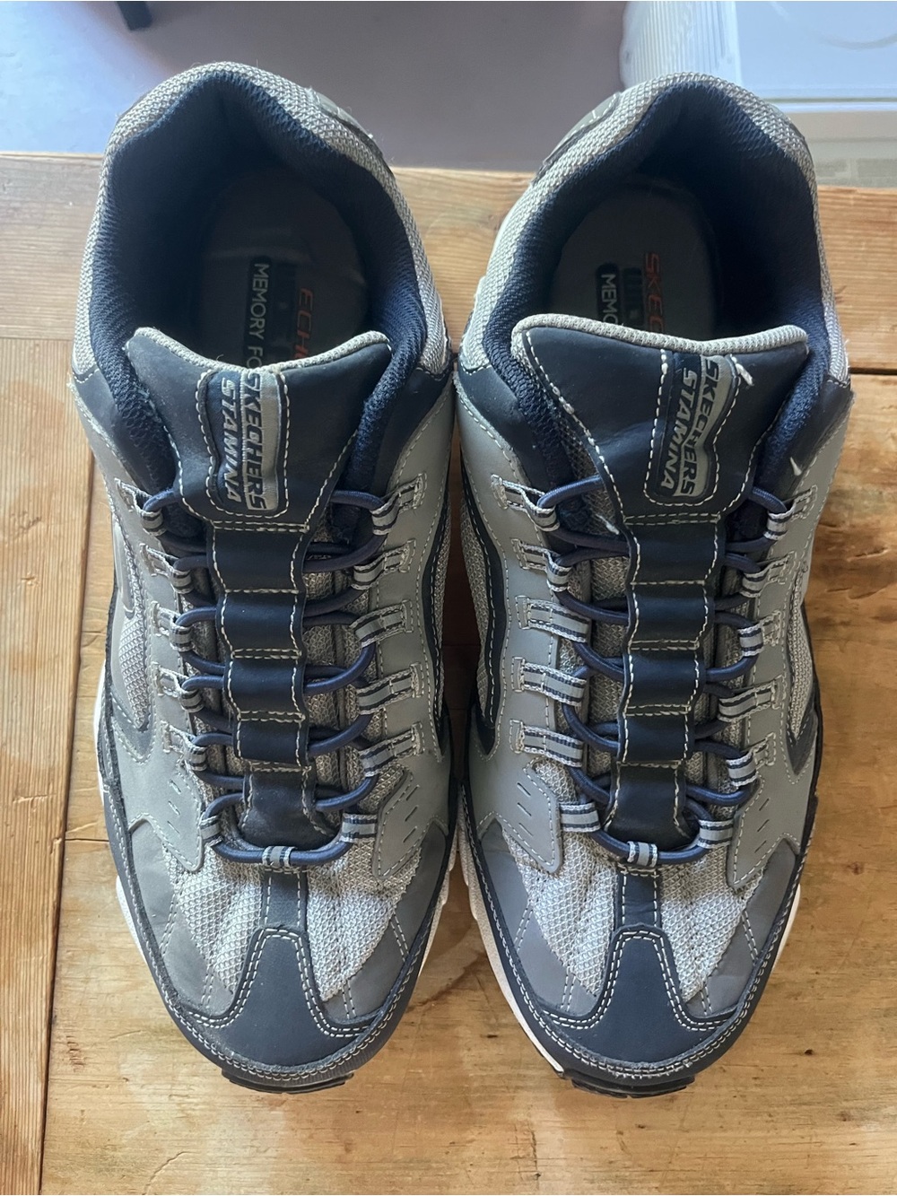 Skechers Men's Gray and Navy Athletic Sneakers